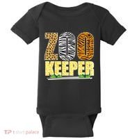 African Animals Zebra Giraffe Zookeeper Zoo Keeper Baby Bodysuit thumb 0