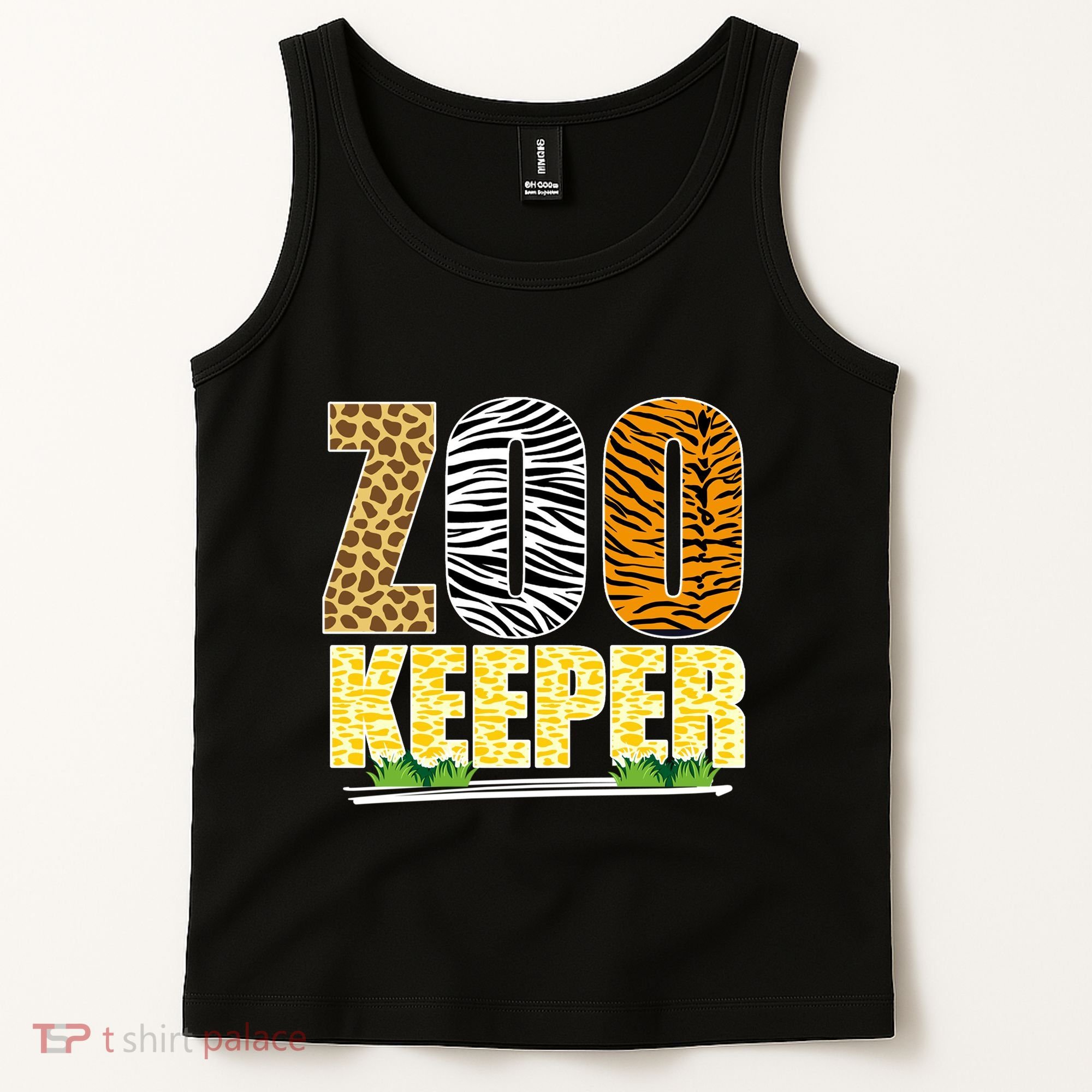 African Animals Zebra Giraffe Zookeeper Zoo Keeper Tank Top