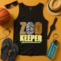 African Animals Zebra Giraffe Zookeeper Zoo Keeper Tank Top thumb 4