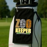 African Animals Zebra Giraffe Zookeeper Zoo Keeper Golf Towel thumb 2