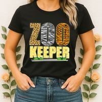 African Animals Zebra Giraffe Zookeeper Zoo Keeper Women's T-Shirt thumb 2