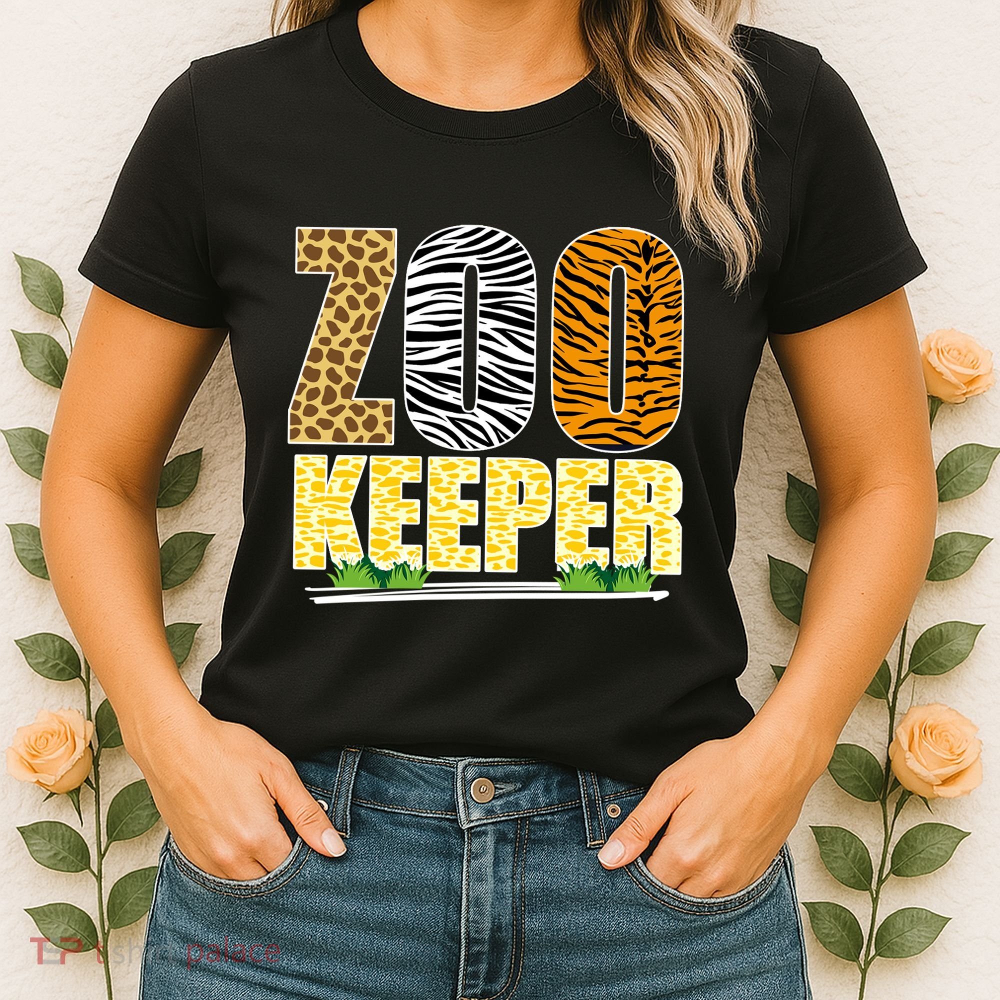 African Animals Zebra Giraffe Zookeeper Zoo Keeper Women's T-Shirt
