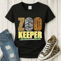 African Animals Zebra Giraffe Zookeeper Zoo Keeper Women's T-Shirt thumb 3