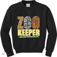 African Animals Zebra Giraffe Zookeeper Zoo Keeper Kids Sweatshirt thumb 0