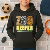 African Animals Zebra Giraffe Zookeeper Zoo Keeper Kids Hoodie thumb 2