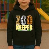 African Animals Zebra Giraffe Zookeeper Zoo Keeper Kids Hoodie thumb 3