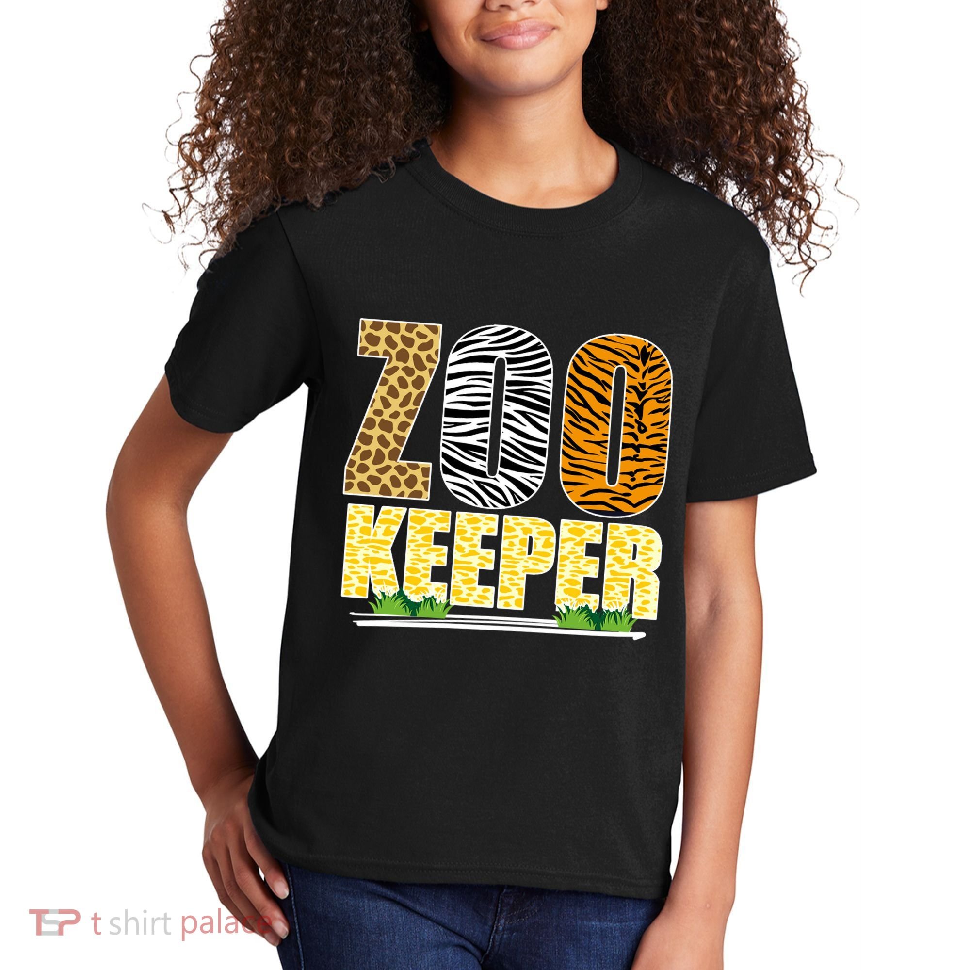 African Animals Zebra Giraffe Zookeeper Zoo Keeper Kids T-Shirt