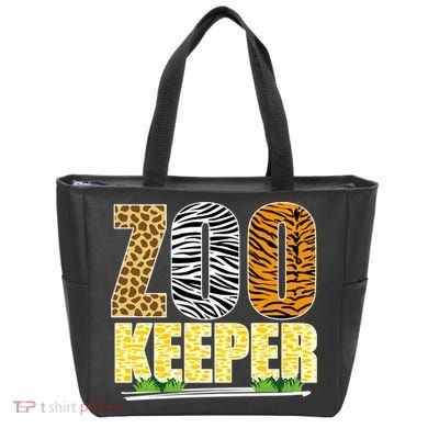 African Animals Zebra Giraffe Zookeeper Zoo Keeper Tote Bag