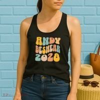 Andy Beshear 2028 For President Resist Wavy Groovy Election Women's Tank Top thumb 2