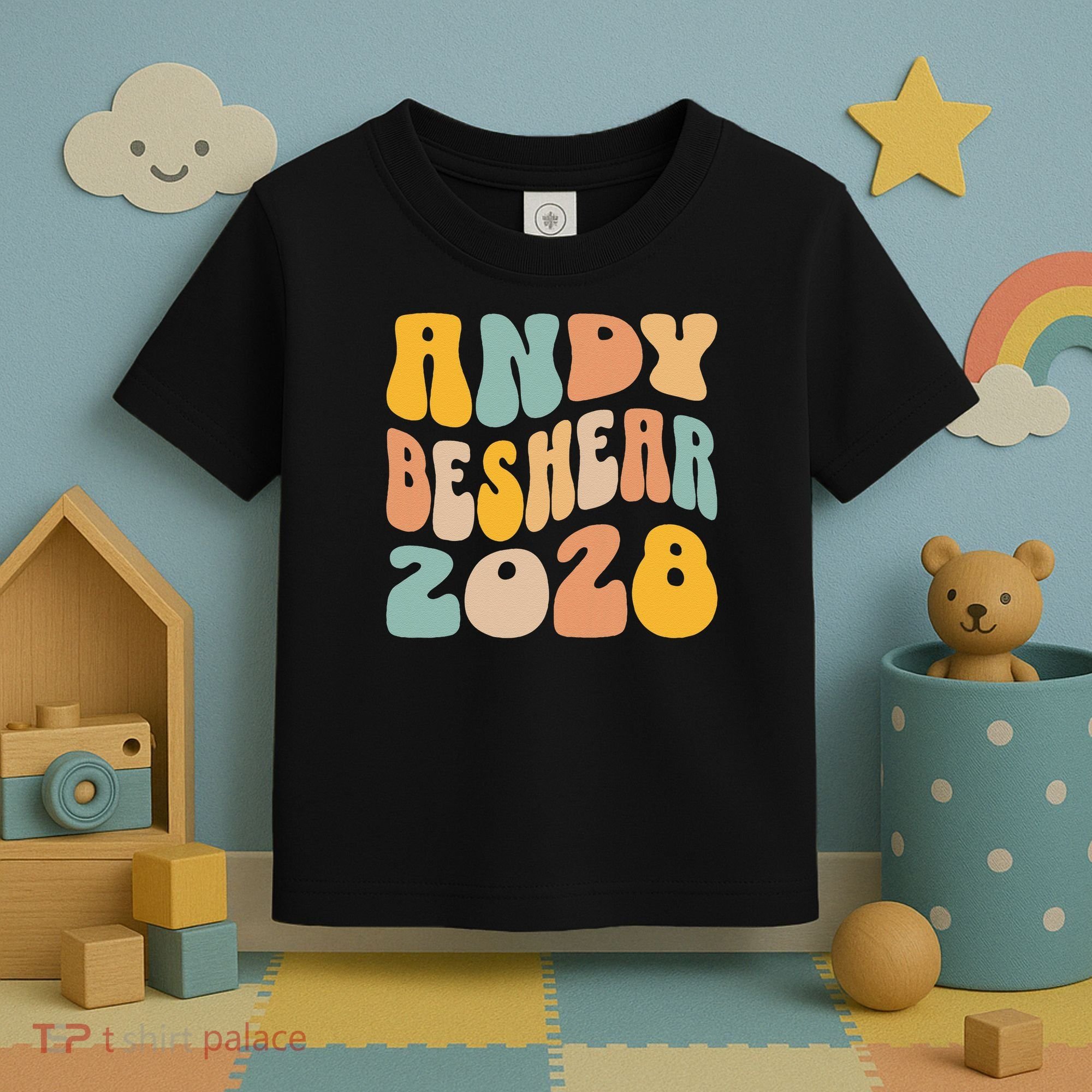 Andy Beshear 2028 For President Resist Wavy Groovy Election Toddler T-Shirt