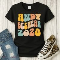 Andy Beshear 2028 For President Resist Wavy Groovy Election Women's T-Shirt thumb 3