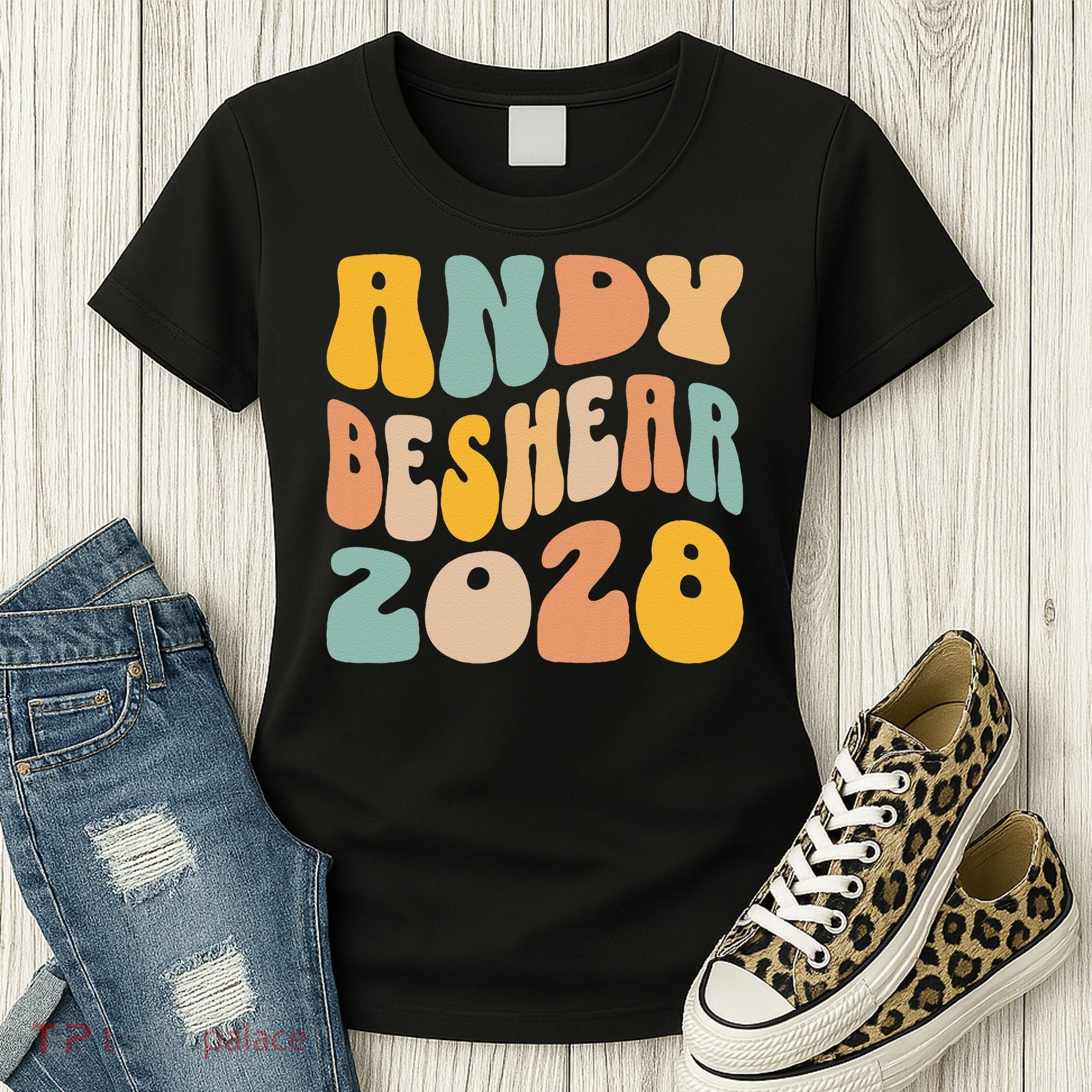 Andy Beshear 2028 For President Resist Wavy Groovy Election Women's T-Shirt