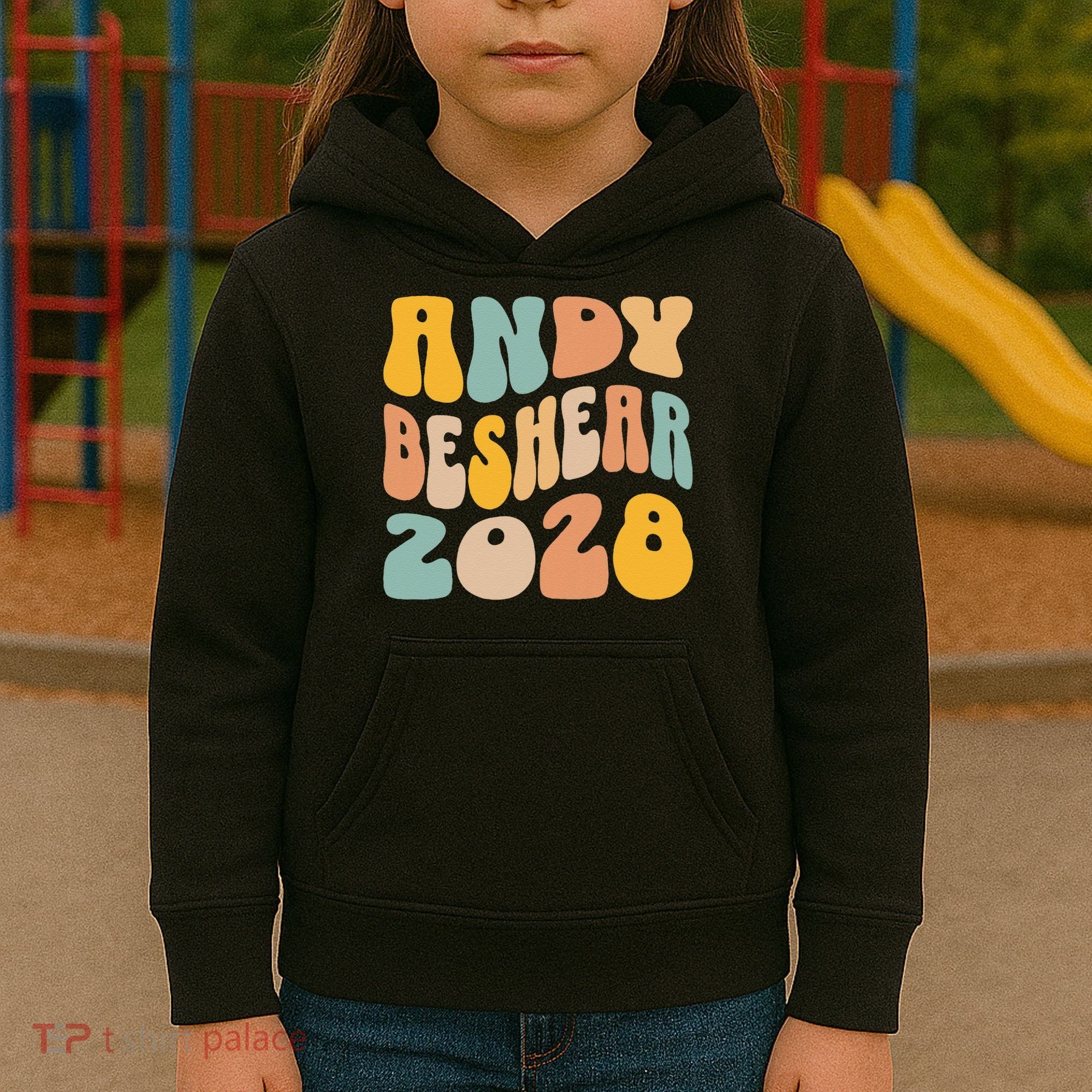 Andy Beshear 2028 For President Resist Wavy Groovy Election Kids Hoodie