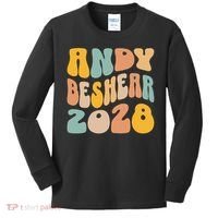 Andy Beshear 2028 For President Resist Wavy Groovy Election Kids Long Sleeve Shirt thumb 0