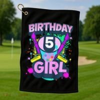Artist Birthday 5 Year Old Painter 5th Birthday Party Golf Towel thumb 1