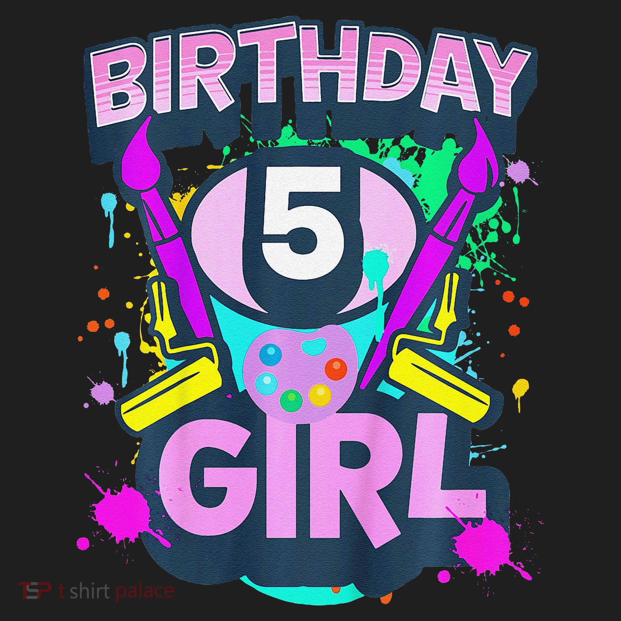 Artist Birthday 5 Year Old Painter 5th Birthday Party Golf Towel