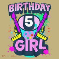 Artist Birthday 5 Year Old Painter 5th Birthday Party Kids T-Shirt thumb 2