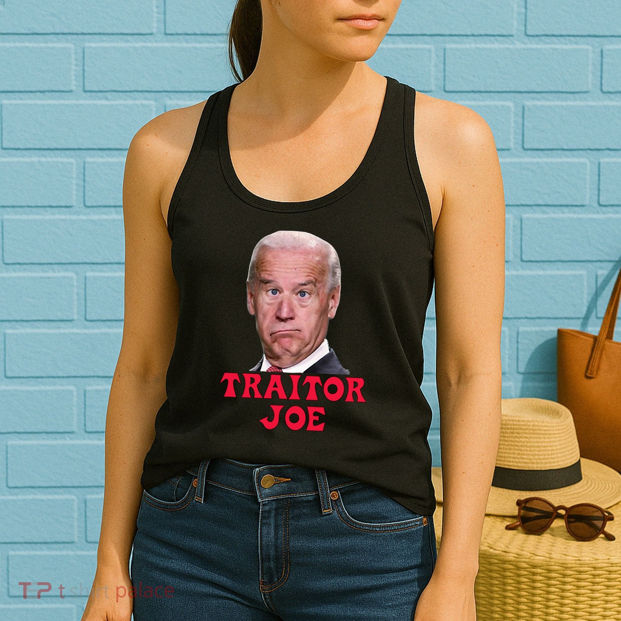 Anti Biden AntiBiden Pro Trump 2024 ProTrump Funny Traitor Joe Meme Women's Tank Top