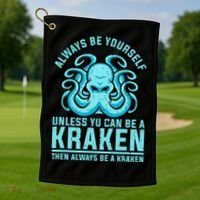 Always Be A Kraken Funny Crypto Golf Towel thumb 1