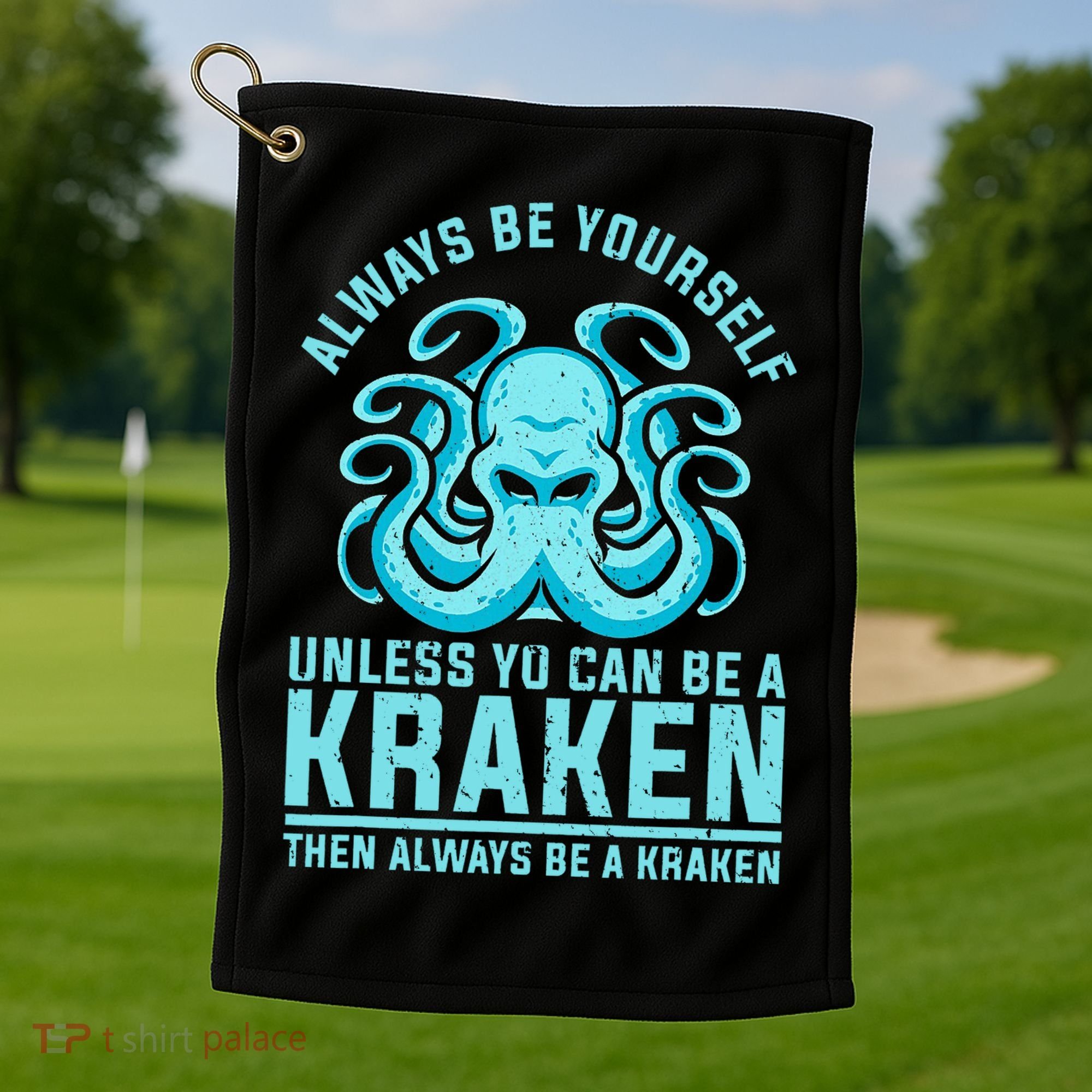 Always Be A Kraken Funny Crypto Golf Towel