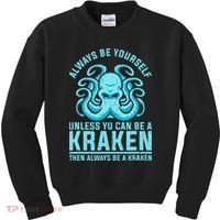 Always Be A Kraken Funny Crypto Kids Sweatshirt thumb 0