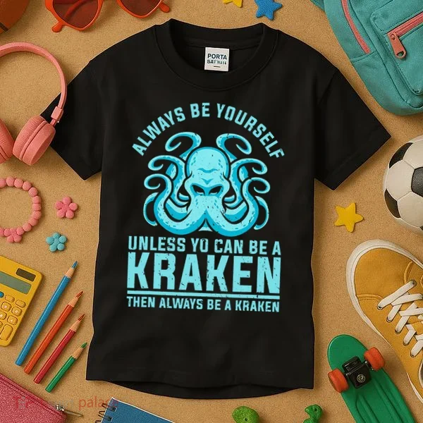 Always Be A Kraken Funny Crypto Kids T-Shirt