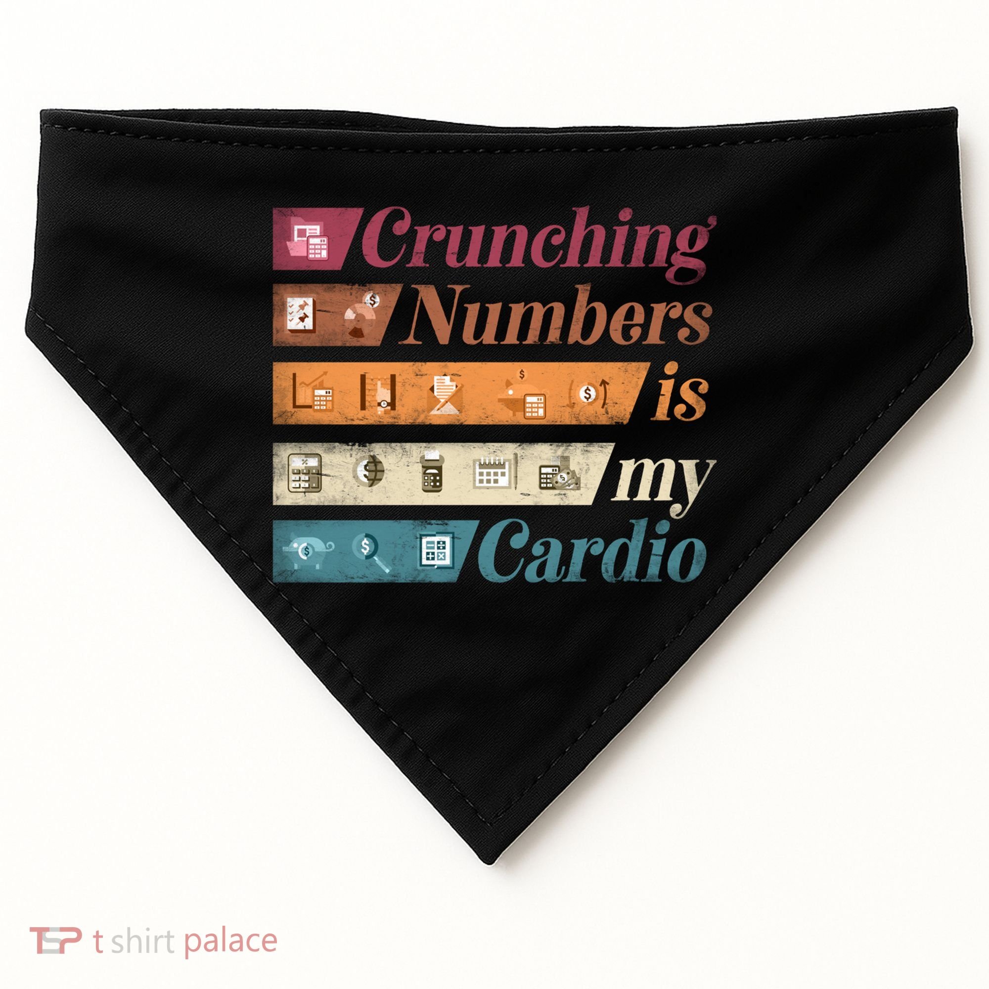 Accountant Bookkeeper Accounting Crunching Numbers Funny Cool Gift USA-Made Doggie Bandana