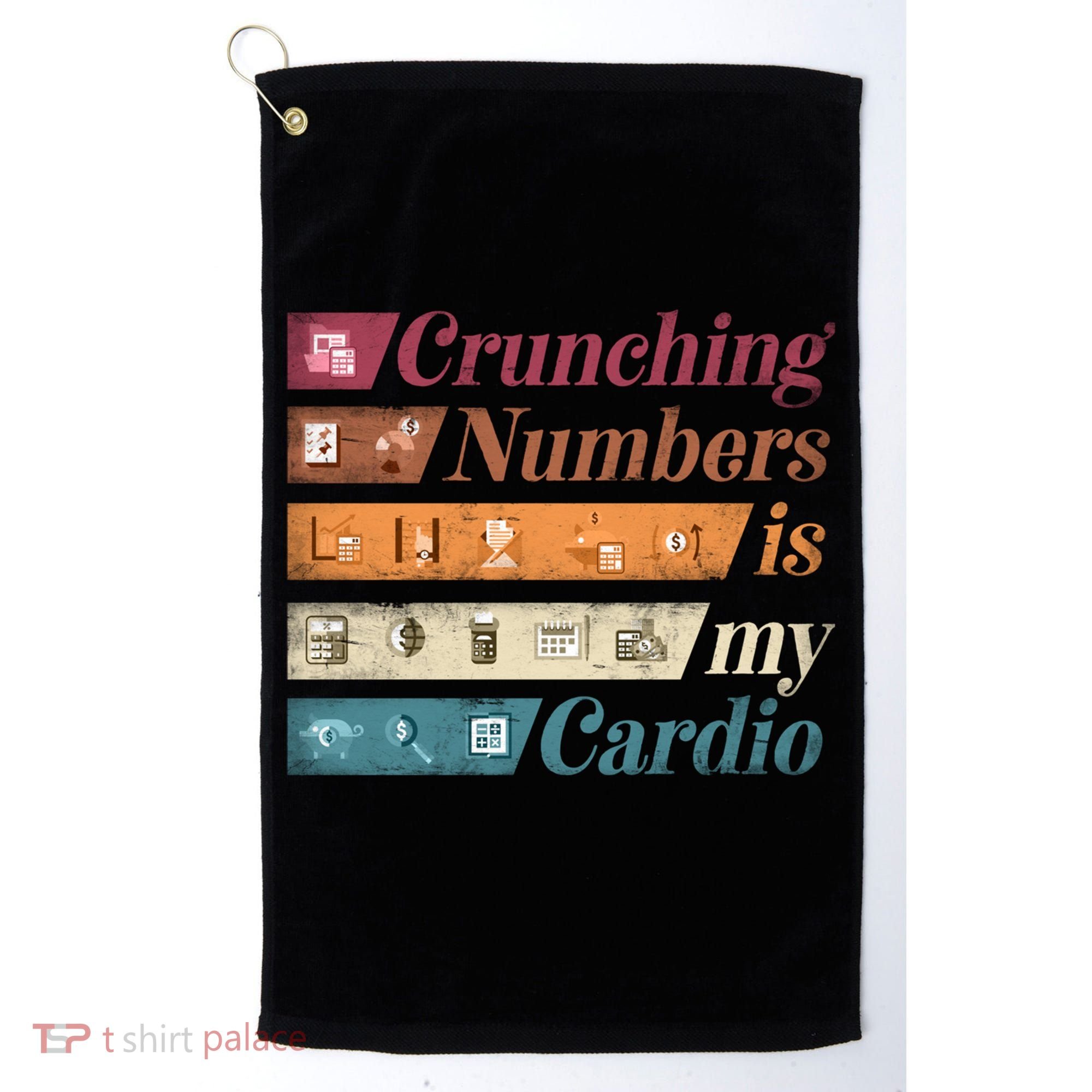 Accountant Bookkeeper Accounting Crunching Numbers Funny Cool Gift Golf Towel