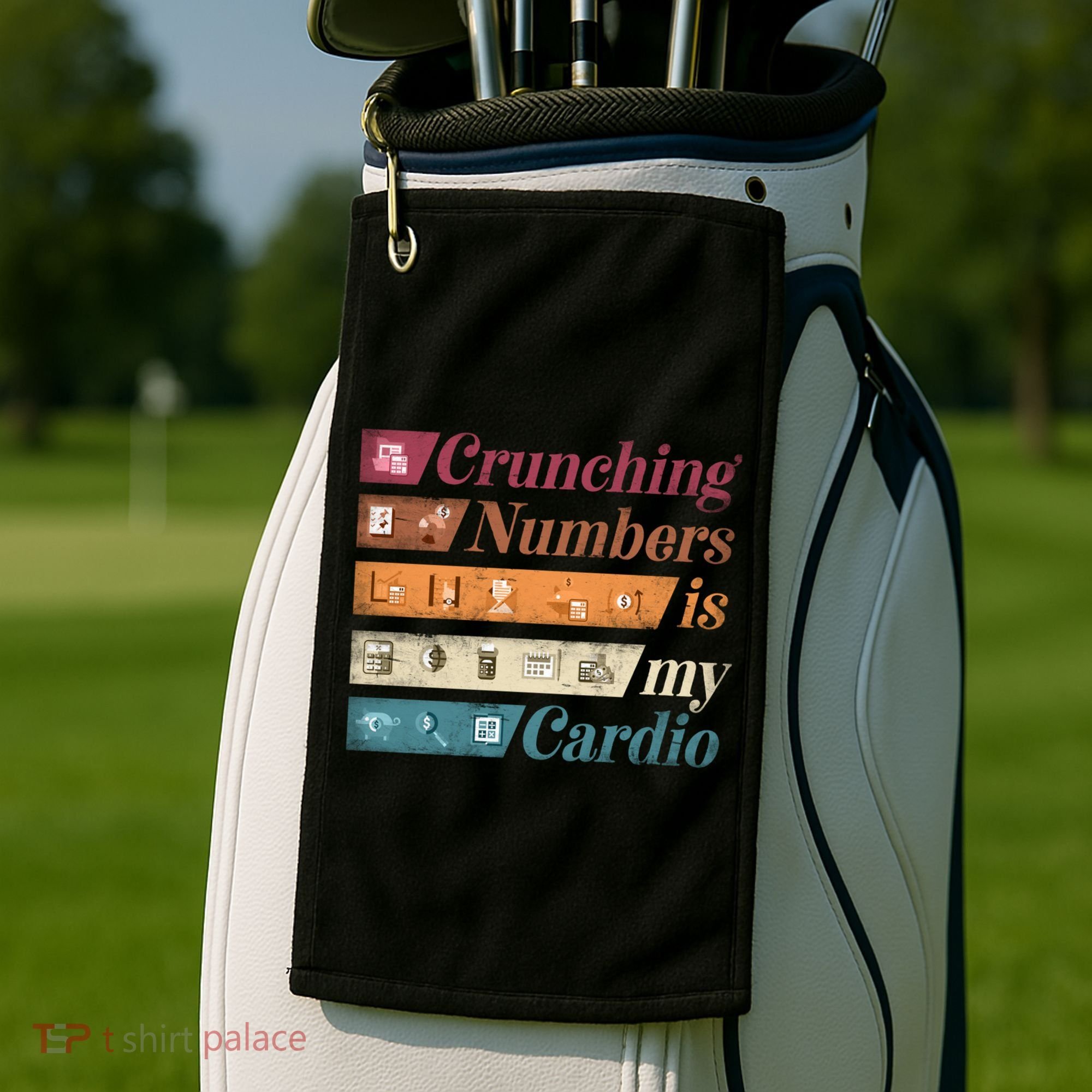 Accountant Bookkeeper Accounting Crunching Numbers Funny Cool Gift Golf Towel