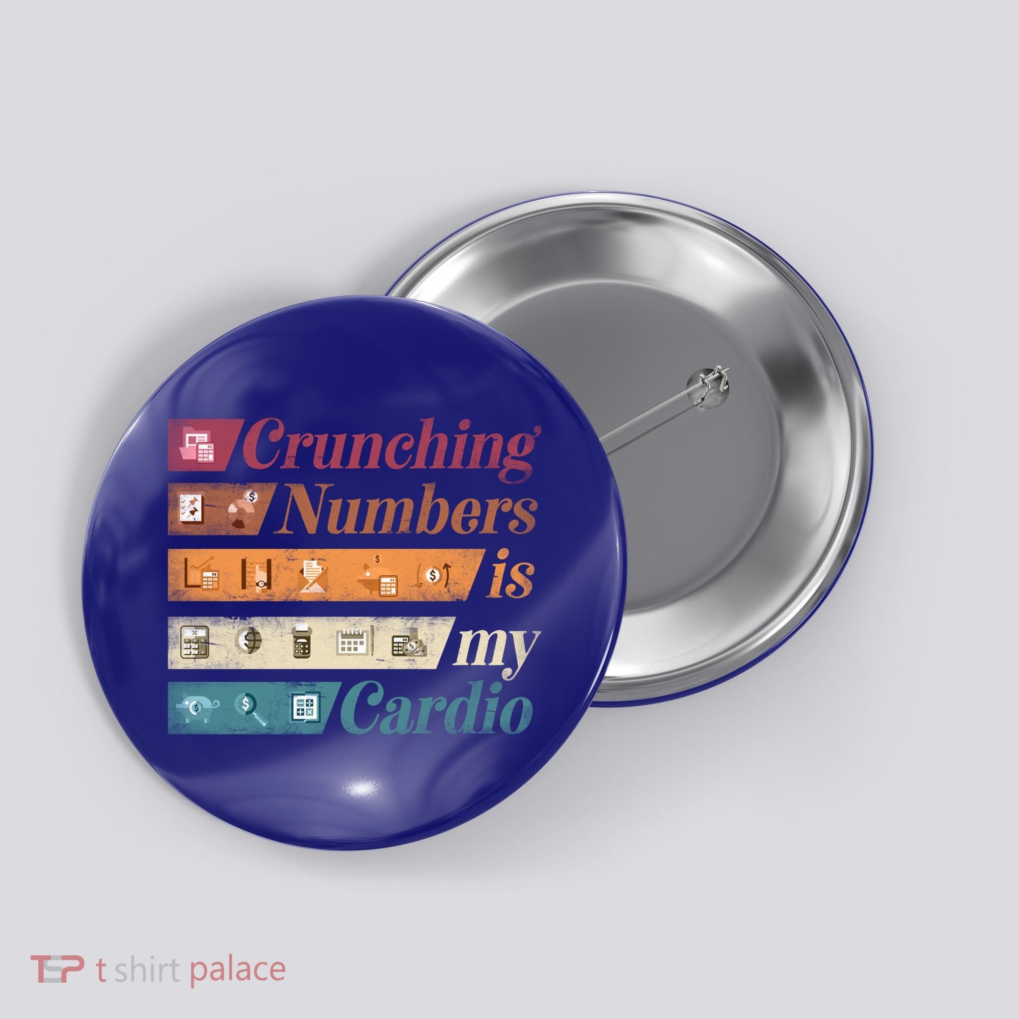 Accountant Bookkeeper Accounting Crunching Numbers Funny Cool Gift Button