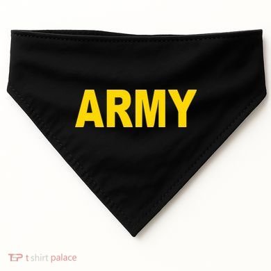 Army Black And Yellow Imprint USA-Made Doggie Bandana