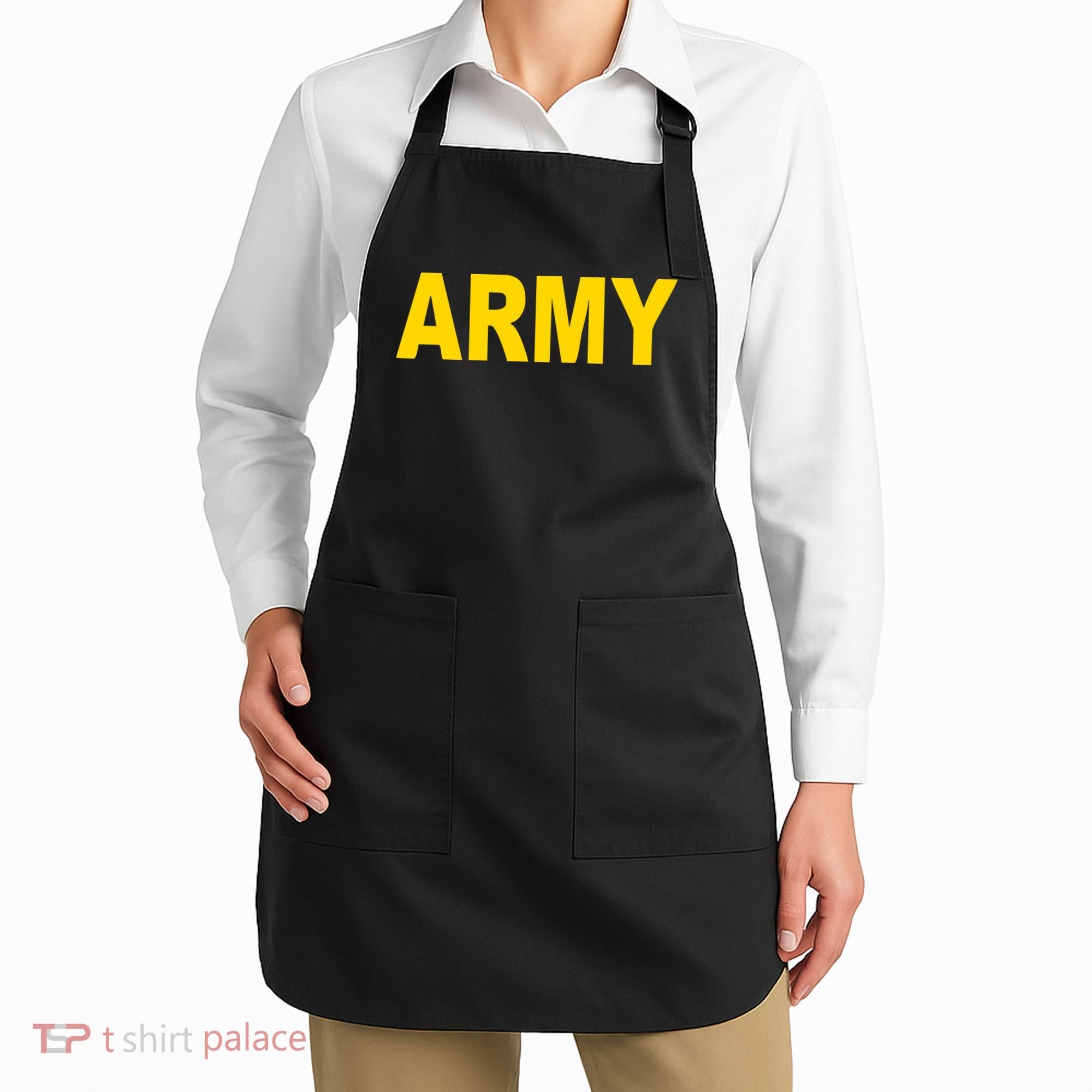 Army Black And Yellow Imprint Apron