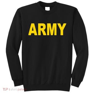 Army Black And Yellow Imprint Sweatshirt