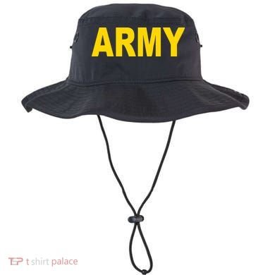Army Black And Yellow Imprint Bucket Hat