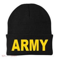 Army Black And Yellow Imprint Beanie thumb 0