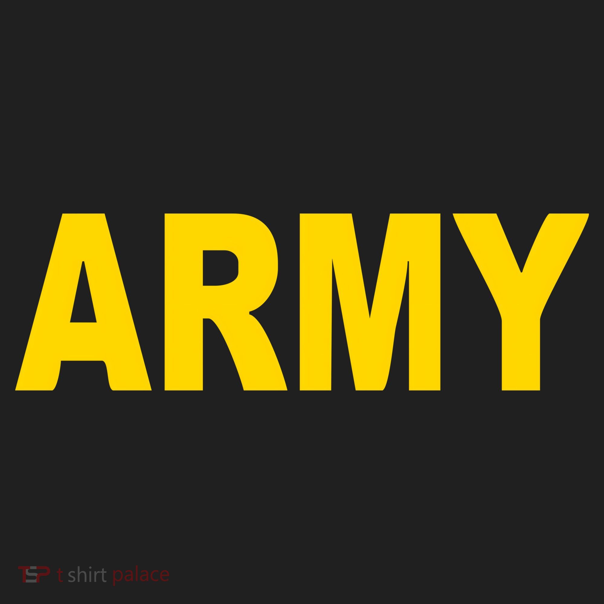 Army Black And Yellow Imprint Beanie