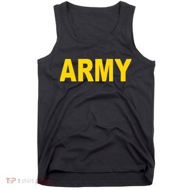 Army Black And Yellow Imprint Tank Top