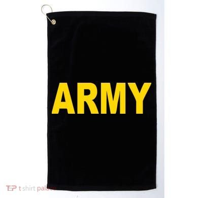 Army Black And Yellow Imprint Golf Towel