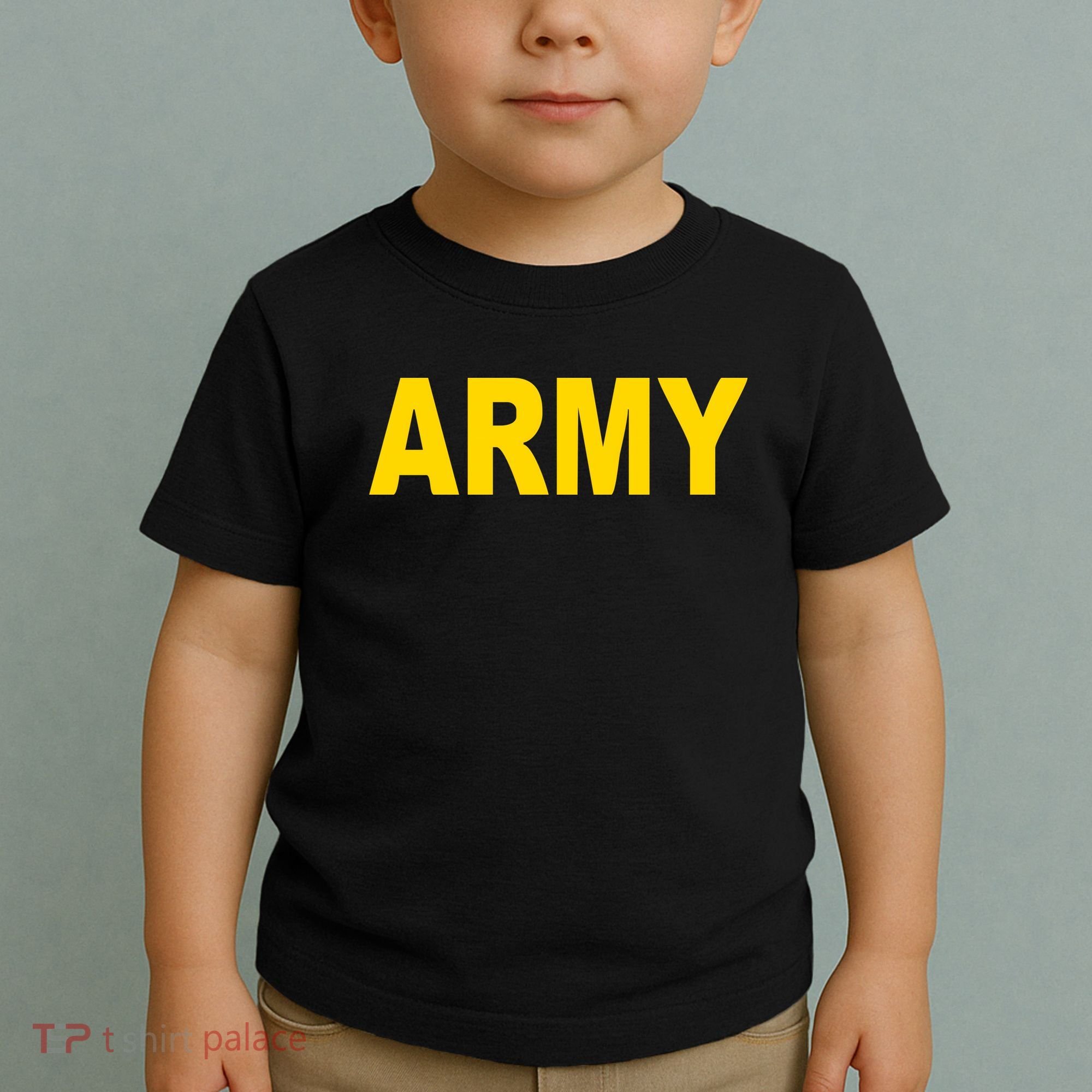 Army Black And Yellow Imprint Toddler T-Shirt