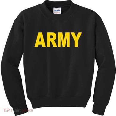 Army Black And Yellow Imprint Kids Sweatshirt