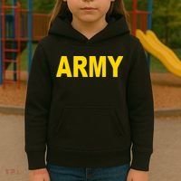 Army Black And Yellow Imprint Kids Hoodie thumb 3