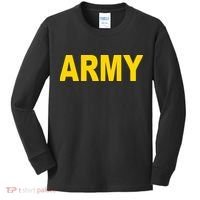 Army Black And Yellow Imprint Kids Long Sleeve Shirt thumb 0