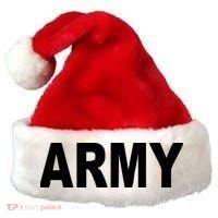 Army Black And Yellow Imprint Santa Hat thumb 0