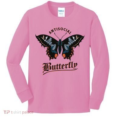 Antisocial Butterfly Kids Long Sleeve Shirt