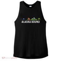 Alaska Bound Airplane Luggage And Mountains Ladies PosiCharge Tri-Blend Wicking Tank thumb 0