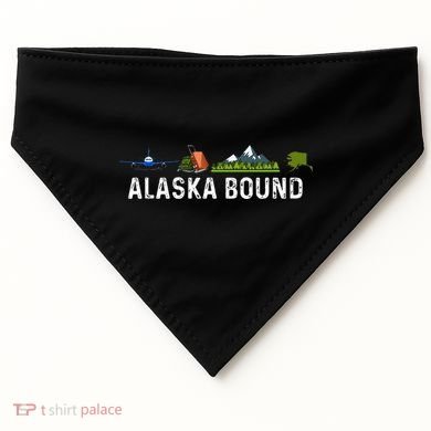 Alaska Bound Airplane Luggage And Mountains USA-Made Doggie Bandana