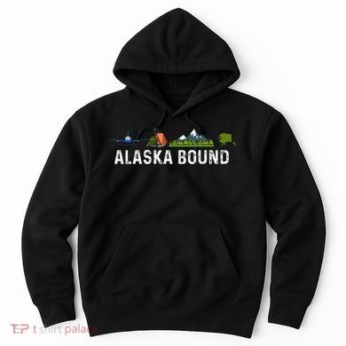 Alaska Bound Airplane Luggage And Mountains Hoodie