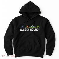 Alaska Bound Airplane Luggage And Mountains Hoodie thumb 0