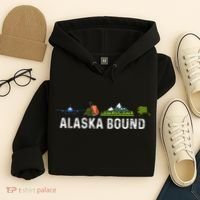 Alaska Bound Airplane Luggage And Mountains Hoodie thumb 4