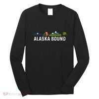 Alaska Bound Airplane Luggage And Mountains Long Sleeve Shirt thumb 0